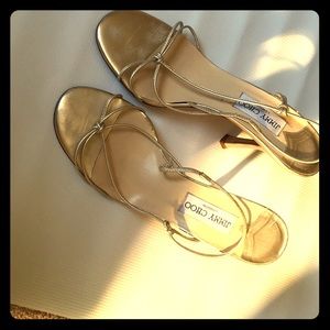 Jimmy Choo gold high heel sandals